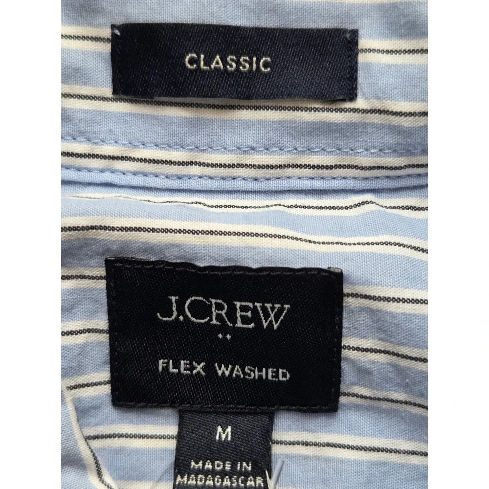 J. Crew Classic Fit Flex Shirt Striped Men M Blue NWT $98 BP969‎